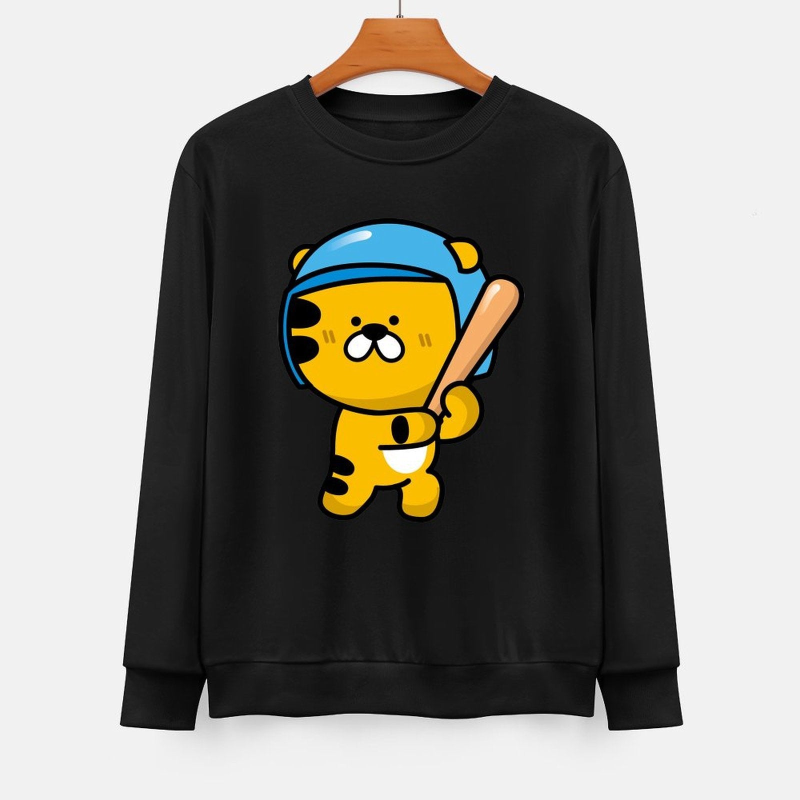 Front Patterned Long Sleeve TopEasy-Care Fade-Proof